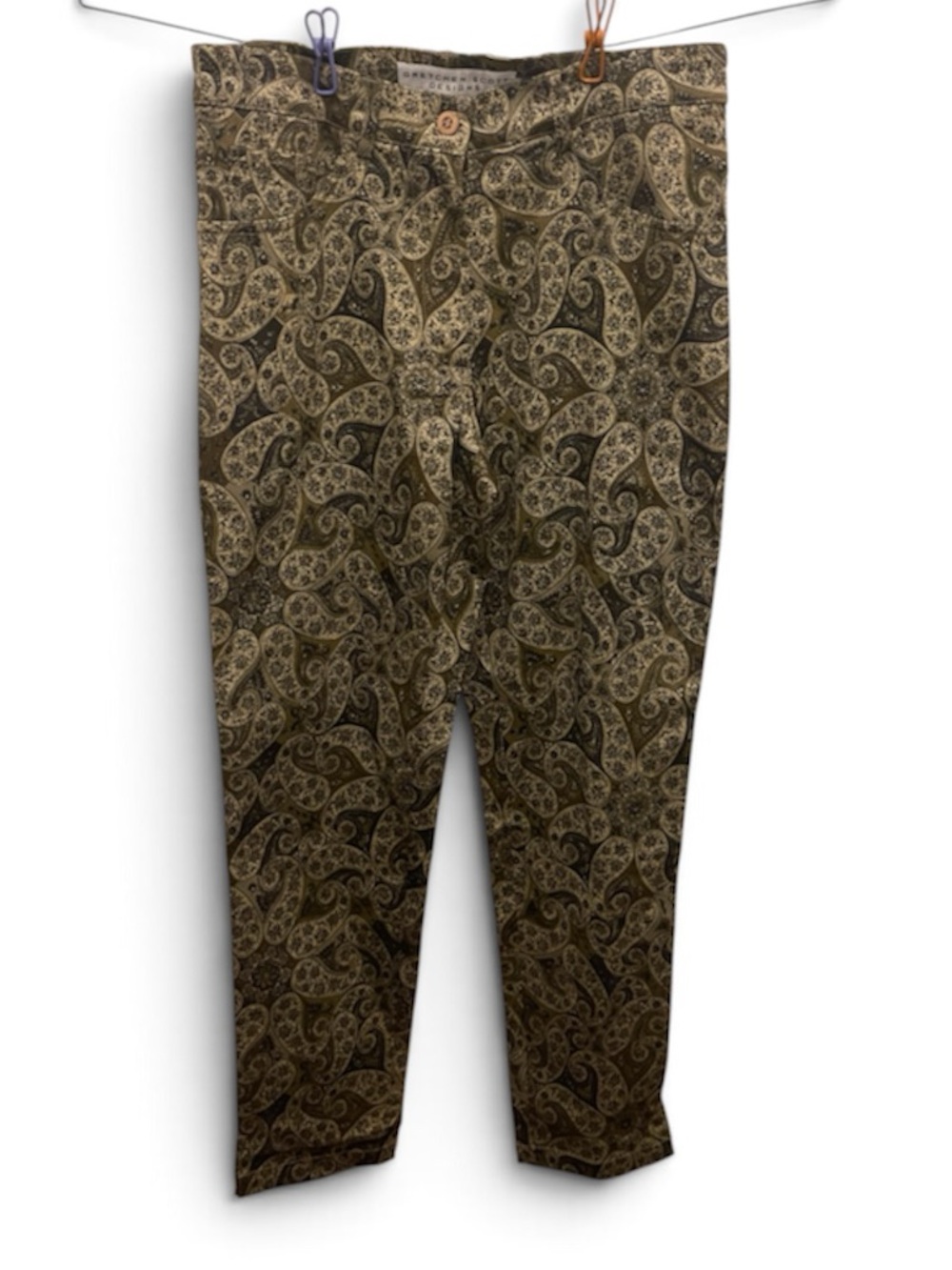 Gretchen Scott Designs | Brown Paisley Women’s Fitted Chinos